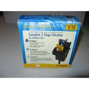 AquaTech EZ-Change #1 Filter Cartridge for 5-15 Power Filters Aquarium 3 Pack